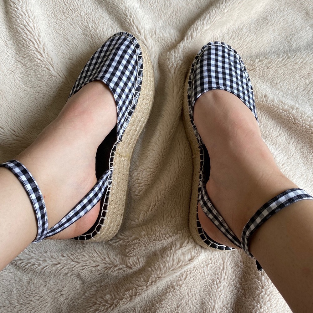 Adorable Gingham Platform Espadrilles - image 1